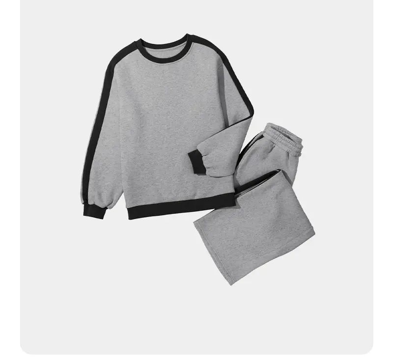 Product Introduction of Aleumdr Women's 2 Piece Outfit Fleece Sweatsuit Casual Lounge Matching Sets Crewneck Loose Fit Cozy Sweatshirt & Straight Leg Sweatpants Womenswear Outdoorfun Clothes Chic 2