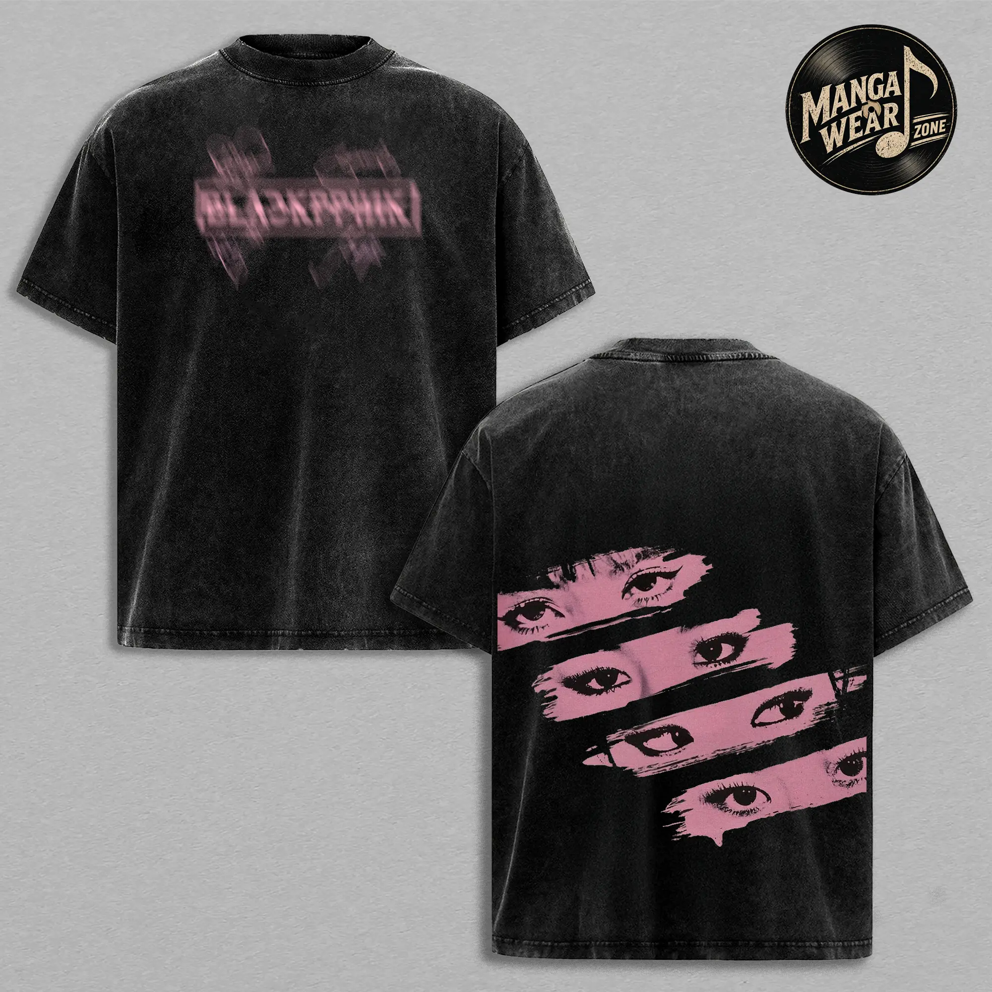 BP Vintage Washed Graphic T-Shirt K Pop Girl Group Streetwear Oversized Retro Fashion Tee Gift For Fans