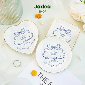Personalized Maid Of Honor Ring Dish, Wedding Gift for Sister, MOH Jewelry Dish, Bridesmaid Favors, Engagement Proposal Jewelry Dish