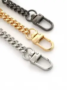 Metal Chain Shoulder Strap, Short Wide Chain for Crossbody Bags, Handbag Straps, DIY Modification Accessory