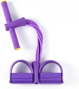 8-Tube Fitness Resistance Band Ankle Puller, Brand-New Upgrade, 2x Durable Than 4-Tube Version, Suitable for Sit-Ups & Full-Body Training (Purple/Pink)