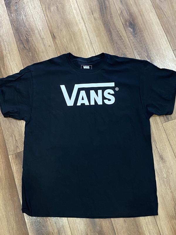 Vans White Logo Black T-Shirt