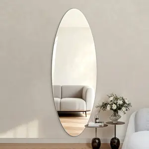 63" x 24" Modern Oval Full Length Wall Mirror with Shatterproof Safety Design for Bedroom Dressing Areas Premium Clarity & Durability