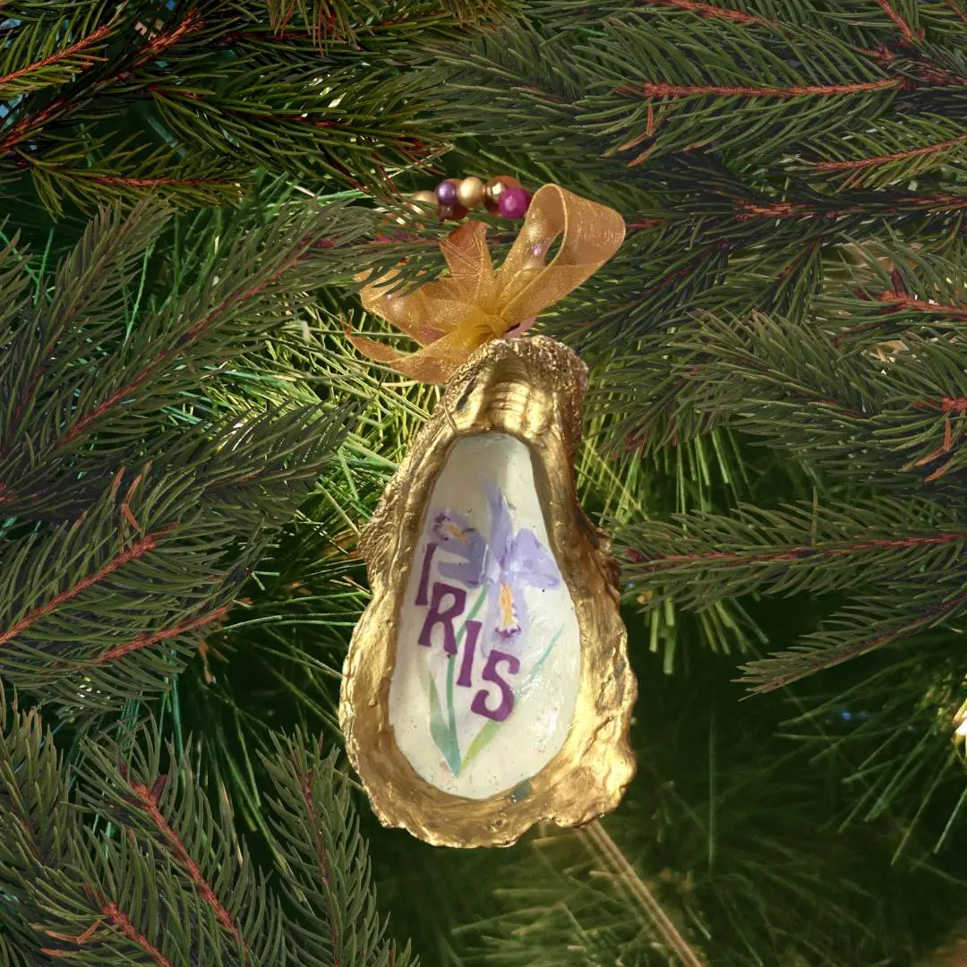 Iris Krewe Oyster Ornament