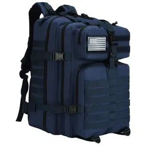 Military Tactical Backpacks 45L for Army Molle Daypack 3 Day Bug Out Bag for Sports Hiking Camping Mountaineering (45L blue)