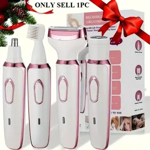 4 in 1 Electric Shaver, Portable Rechargeable Electric Hair Removal Tool, Multifunctional Electric Hair Removal Tool for Women, Cordless Body Shaver