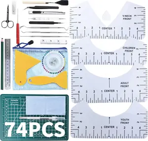Weeding Tools for Vinyl: 74 count  Vinyl Weeding Tools kit, Tshirt-Ruler Guide for Vinyl Alignment, Crafting Tools Craft Vinyl Tools and Accessories for Cameos/Lettering//Splicing