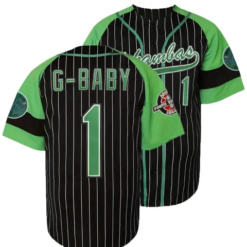 Men's Letter & Number Embroidery V Neck Baseball Jersey, Embroidered Baseball Jersey, Embroidery Sportswear, Loose Striped Print Short Sleeve Button Sports Top, Breathable Baseball Top for Outdoor Sports, Athletic Training Apparel, Athletic Tops
