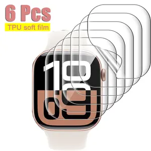 6 Pack for Apple Watch Series 3-11 Screen Protector 40-49 mm - Anti-Scratch, Self-Healing Soft TPU Screen Protector for Apple Watch 42mm, Bubble Free, HD Transparent, Touch Sensitive, Watch Screen Cover