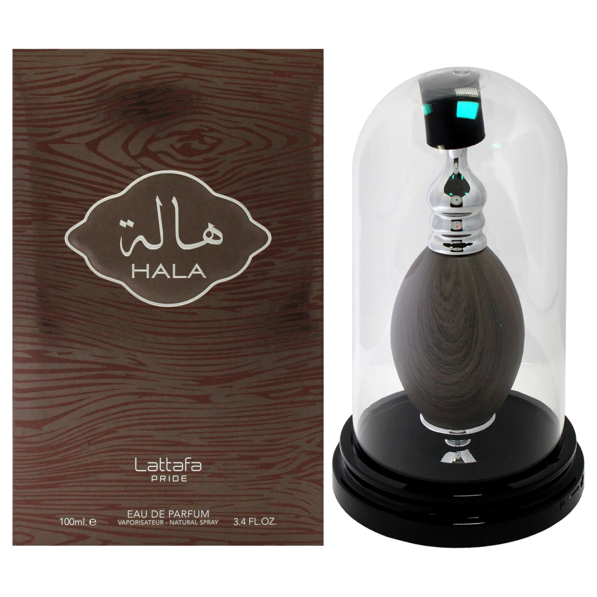 Lattafa Hala by Lattafa for Men - 3.4 oz EDP Spray Arabian Perfume Oil Woody Amber Scent Aromatic Amberwood Amber Warm Spicy