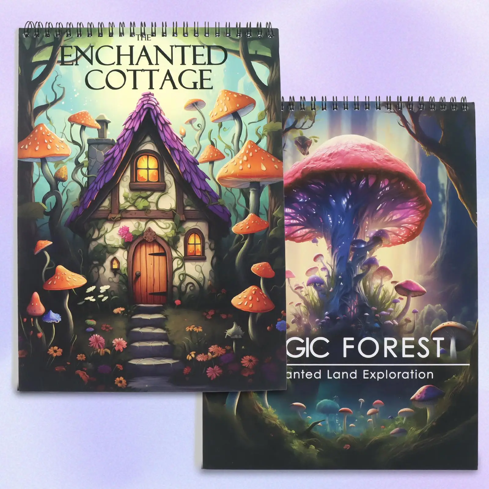 Magic Cabin Themed Coloring Book, 2 Counts Exquisite Design Coloring Books, Clear Lines Coloring Book, Great Gift for Holiday Party