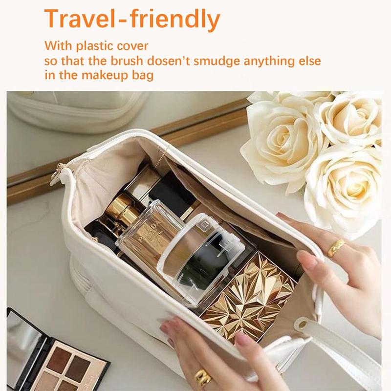 4 Pack Foundation Makeup Brush for Blending Liquid Cream Flawless Powder Face Blush with Protective Case(Black and Pink, Hexagon Kabuki Brush) Lightweight Compact