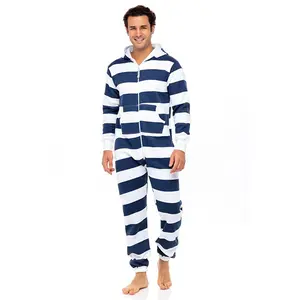 SKYLINEWEARS Men OnePiece Printed Pajamas Adult Onesie with Hood Unisex Playsuit