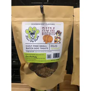 Rum Biscuits - All Natural "Cereal Grains" Dog & Puppy Treats - Disobedient Biscuits 6 oz. Pouch