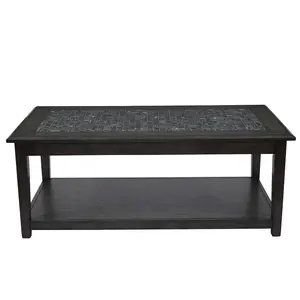 Baroque 48" Coffee Table with Mosaic Tile Inlay