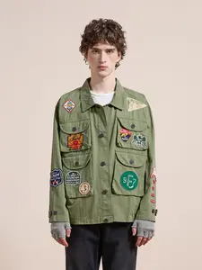 Herringbone Utility Patchwork Jacket