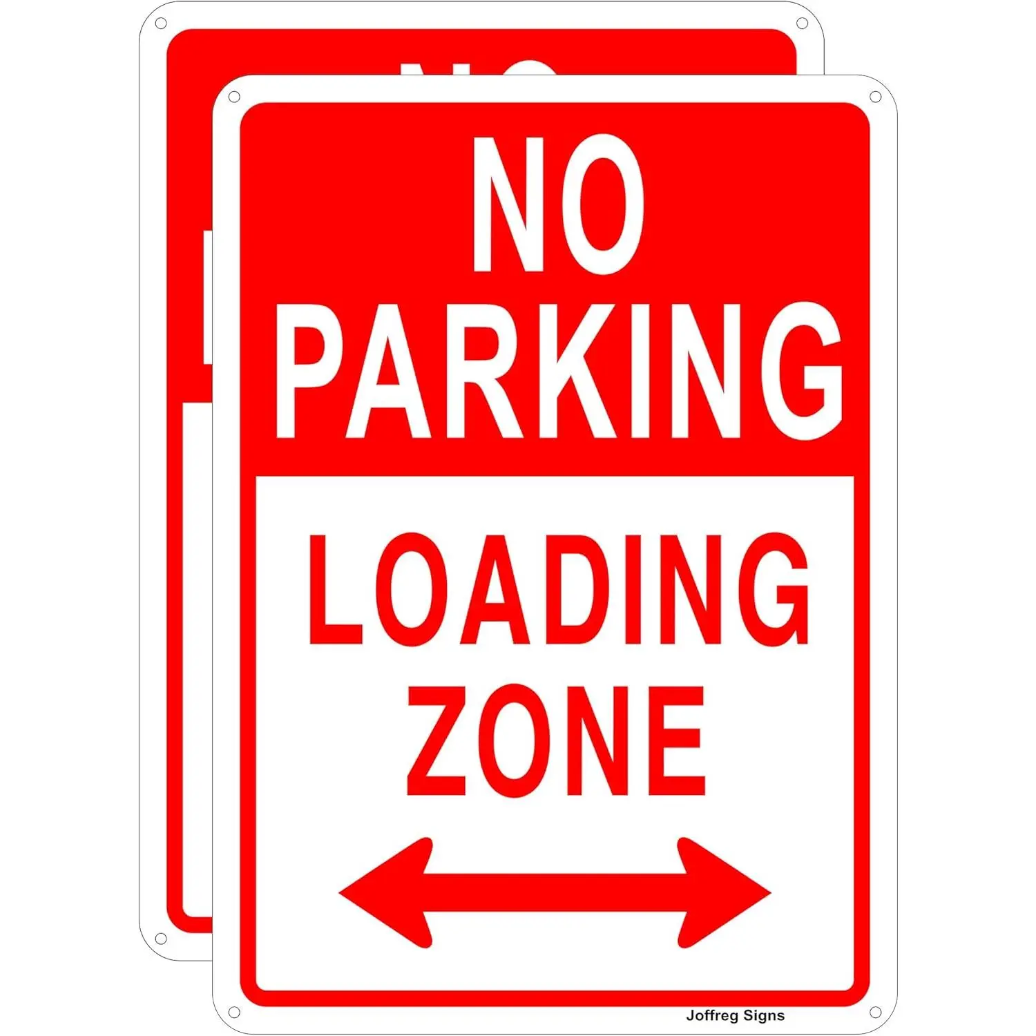 2-Pack No Parking Loading Zone Sign, 12x8 Inches Reflective Aluminum Signage, UV-Printed Durable Ink, Weather-Resistant Waterproof, Easy-to-Mount for Hospital, Apartment, Office, Indoor/Outdoor Home Supplies Plaque