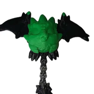 Green and Black Cinderling Fidget Figurine - Simple Colorful Design with No Additional Features or Specifications