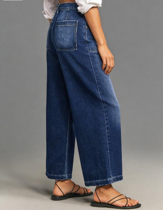 Wide Leg Stretch Jeans - Comfortable Soft and Breathable for Casual Wear Denim Womenswear with High Waist and Loose Fit
