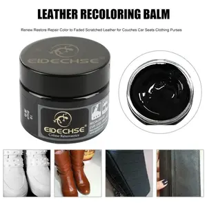 Leather Repair Filler Cream 50g Restore Car Seat Sofa Scratch Scuffs Holes Rips High-Quality Non-Toxic Household Leather Refurbishment with Oil Painting Brush