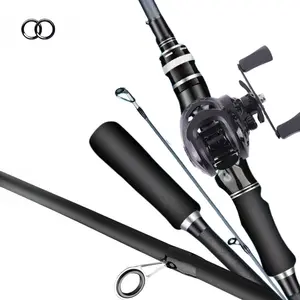 Black Fishing Rod Set - Carbon Fiber Rod and Aluminum Alloy Fishing Reel Combo - 64.96/70.86 Inches - 7.2:1 Speed Ratio - Fast Fish Retrieval - Super Strong Braking Force - A Great Gift for Outdoor Fishing Enthusiasts