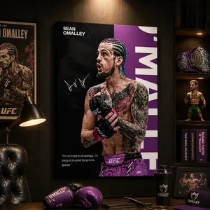 Sean O’Malley UFC Canvas Wall Art Poster, Sugar Show Fighter Print, MMA Champion Wall Decor for Bedroom Gym Man Cave, Combat Sports Canvas Art Gift Bedroom Wall Decor Poster
