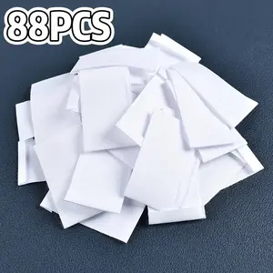 88PCS White Blank Fabric Labels, Sewing Labels for Clothing, Coats, Pockets, Shoes, Hats & Bags, Embroidery, Lace Patch Labels, Hand Washable, Solid Color, Pre-Cut Tags, DIY Sewing Accessories