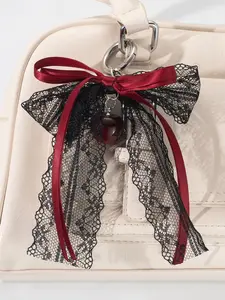 Christmas gift dark elegant lace pendant, niche exquisite simple exquisite, Gothic sweet black lace exquisite pendant, fashion versatile simple classic design, suitable for daily travel, small gifts, Bag Pendant Keychain