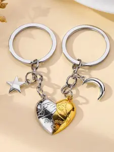 Magnetic Heart Keychain - Forever Love Star and Moon Keychain Perfect Gift for couples and family