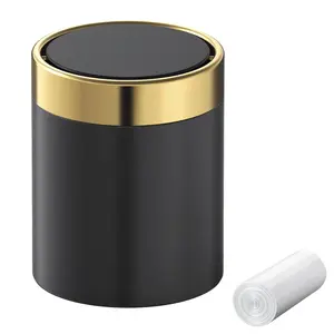 Mini Trash Can with Lid, Desktop Small Trash Can Recycling Bin Cute Metal Garbage Can for Tabletop Countertop Use,Stainless Steel 0.4Gal/1.5L  Bin for Office Parlor  Bedroom,Swing Lid Open