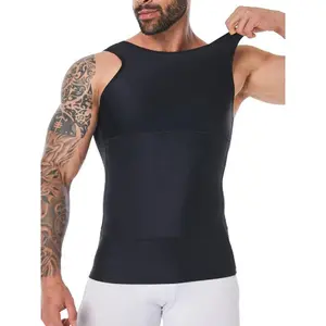 Men's Solid Color Compression Top, Tummy Control Shaper, High Stretch Shapewear Tank Top for Men, Shaper for Men, Summer Tops, Shapewear for Men
