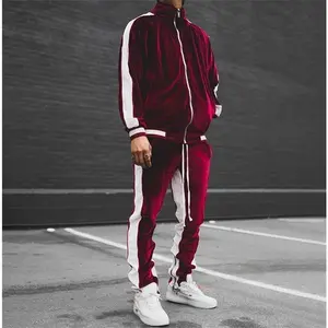 Men’s spring and autumn two-piece tracksuit jacket and pants, warm sportswear, stylish streetwear