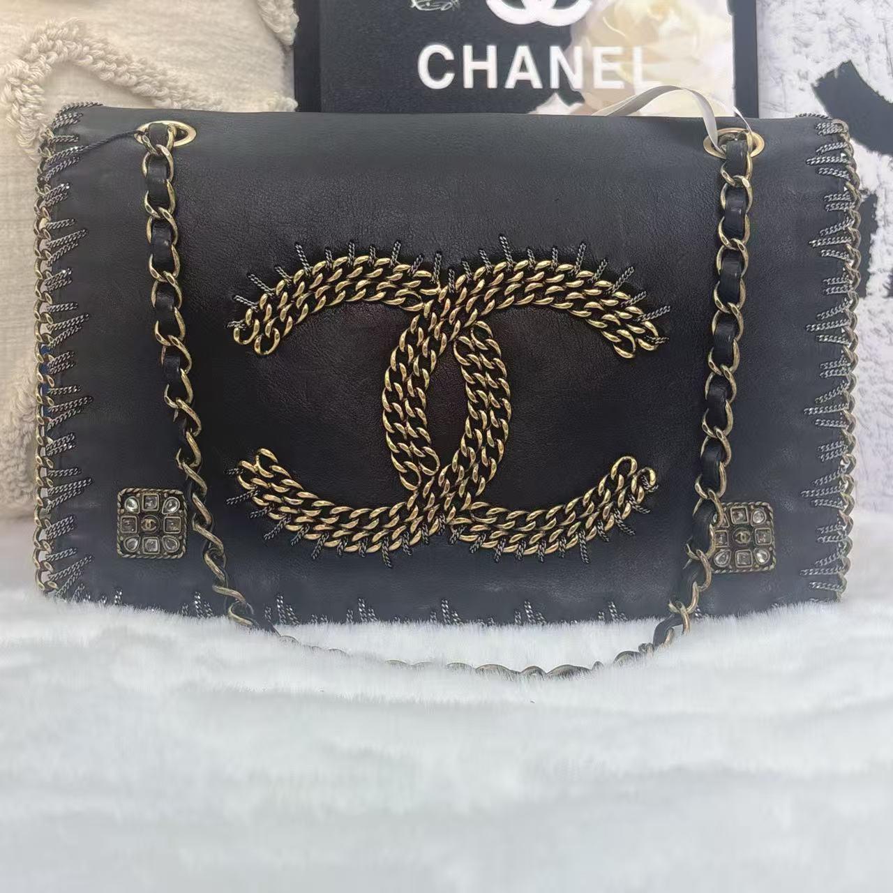 Pre-owned CHANEL Vintage Large Chain CC Flap Bag|19577405