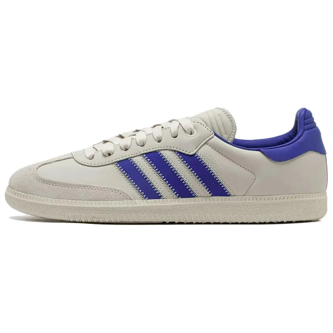 Adidas Originals x Pharrell Williams Humanrace Samba Low-Top Leather Sports Shoes - Unisex Casual Footwear, House White & Blue Trainer, Maison Mihara Verifiable with Global Authentication Credentials