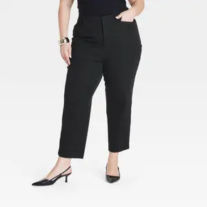 Women's High-Rise Straight Leg Trousers - Ava & Viv