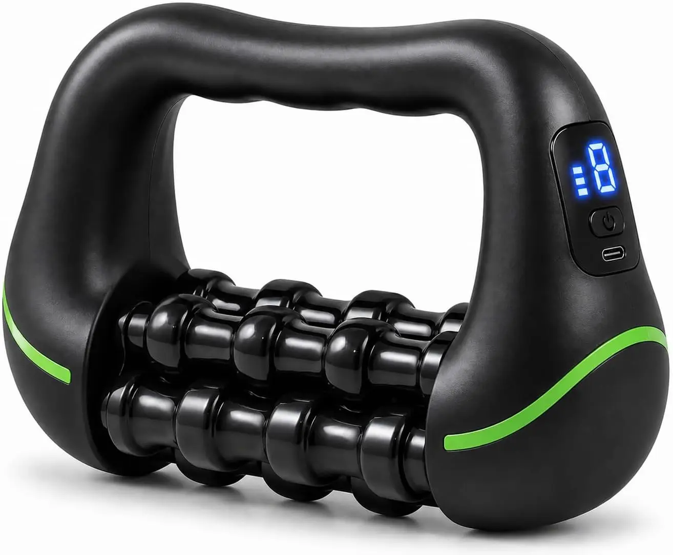 Multifunctional Electric Handheld Rolling Massager - Deep Tissue Percussion Roller for Muscle Recovery & Pain Relief - 8 Speeds, 24 Nodes, Cordless Therapy Device for Back, Neck, Shoulders & Legs