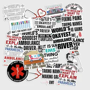 Sticker Pack 20 pcs EMT Paramedic Stickers, Emergency Responder Vinyl Decals