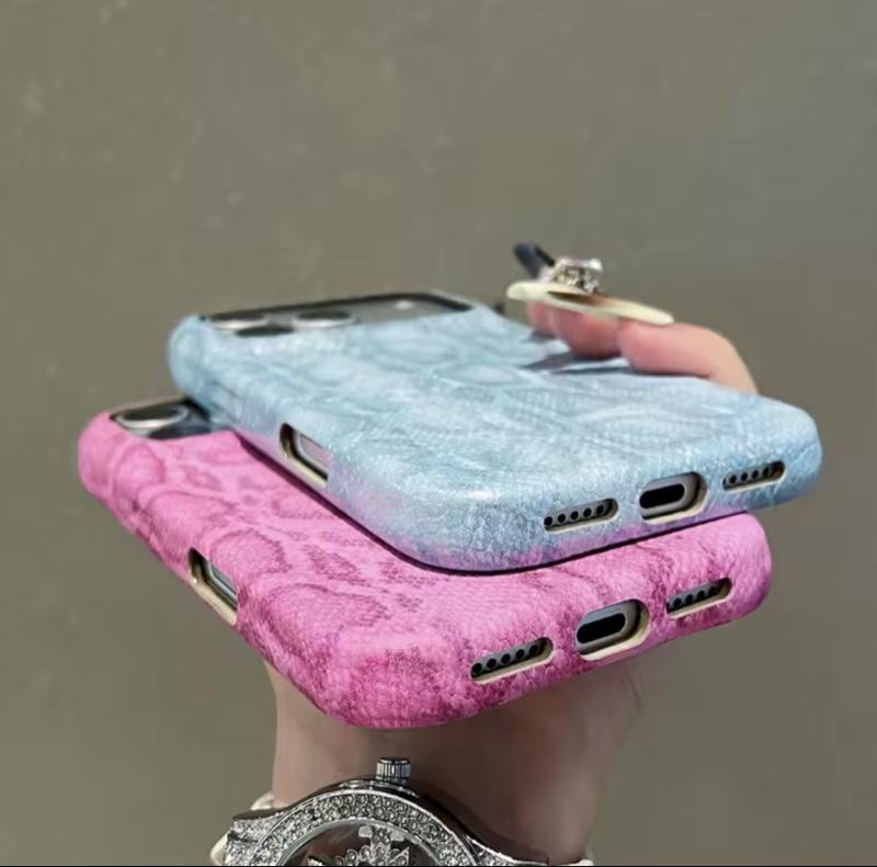 Trendy Luxury Classic Snake Pattern Leather Phone Case For iPhone 17 Series Hard PC Shockproof Protector Back Cover