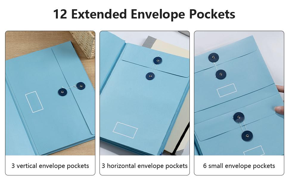 Accordion Document Organizer, File Folder with Labels and Pockets, Expanding Storage Folder for Important Papers, Emergency Binder, Birth Certificates and Letters, Ideal for Home Files Organization