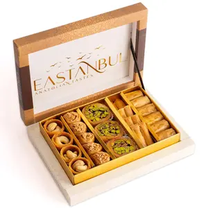 Eastanbul Baklava 8.8oz, Baklava Gift Box, Baklava Pastry, Middle Eastern Sweets Gift Box, Premium Gourmet Desserts, Baklava Pistachio & Cashew Rich Arabic & Turkish Baklava