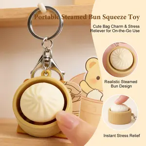 Squeeze Fidget Toy with Keyboard, Creamy Dumpling Stress Relief Toy, Stress Relief Toy, Keychain for Work, Travel, Home, Anxiety Relief and Stress Relief