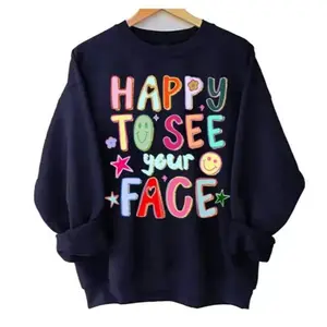 Happy To See Your Face Teacher Shirt, Hand Drawn Colorful Doodle Stars Messy Teacher Shirt, Teacher Shirt, 1st Day Of School Teacher, Trendy Teacher Back To School Shirt, Gift For Teacher, sweatshirt