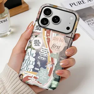 Child of God Rainbow Pattern Phone Case for iPhone 17 16 15 Pro Max 14 Plus 13 12 11 Air Premium Dual Layer Durable Shell TPU Inner Shockproof Drop Protection Half-Wrap Cover Christian Aesthetic Gift Idea Smartphone Casing FLLM260520003 Rustic Silicone, A