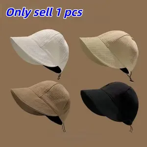 Foldable Wide Brim Hat, 1 Count Adjustable Outdoor Sun Hat, Breathable Sun Protection Cap for Women & Men, Outdoor Sports Hat for Beach Fishing, Sports Outdoor Hats