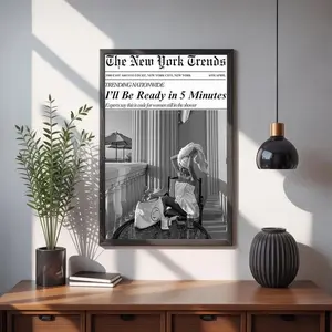 Funny 'I'll Be Ready' Newspaper Cover Art Print