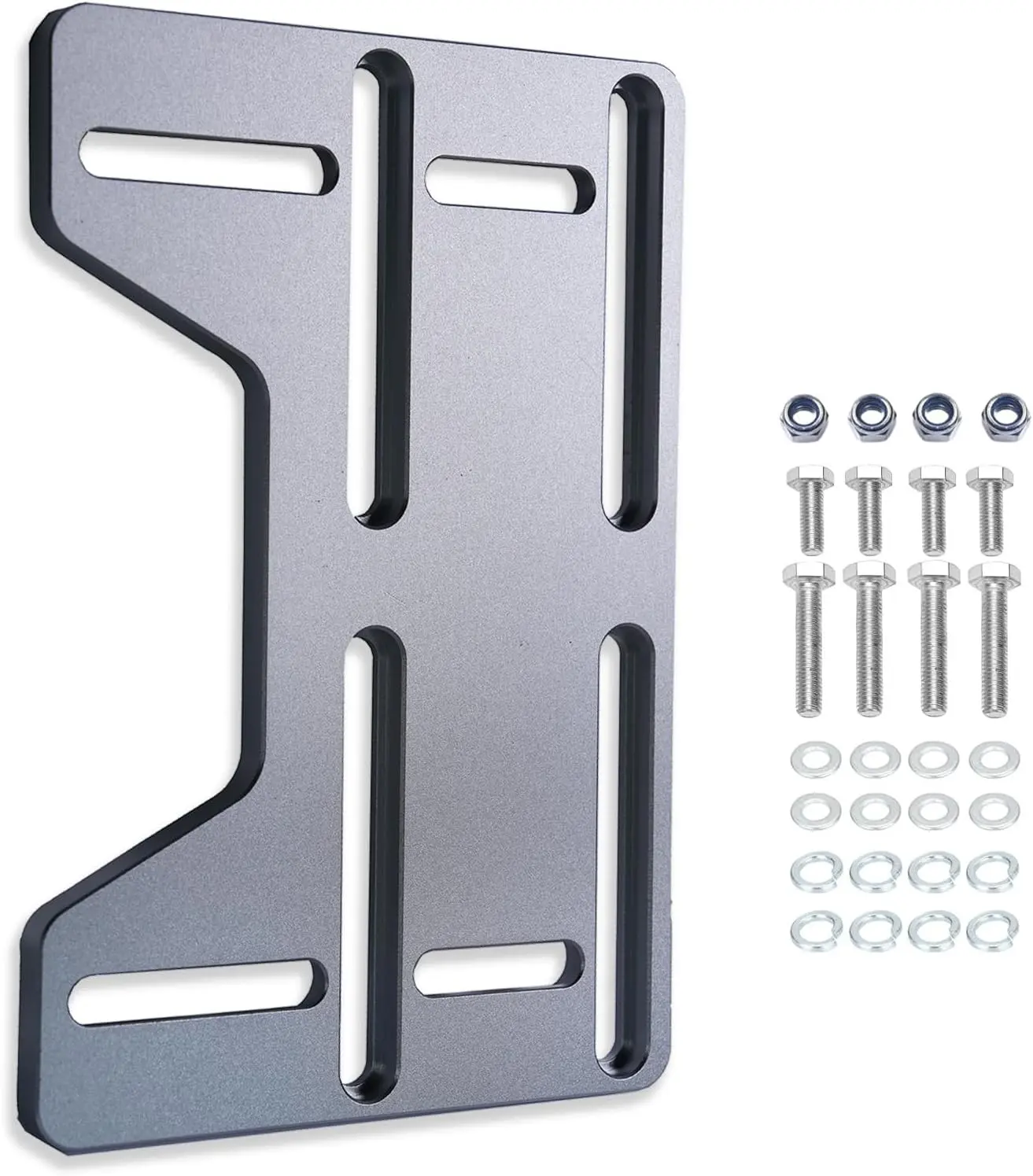 JMCHstore Mini Bike Engine Mount Plate 10mm Aluminum Bracket Kit, for Coleman B100 RB100 Mega Moto mm80, for Hoverheart MB001 Baja DB30 Motovox MBX10, Direct Bolt-On Swap for Predator 212 196 224cc
