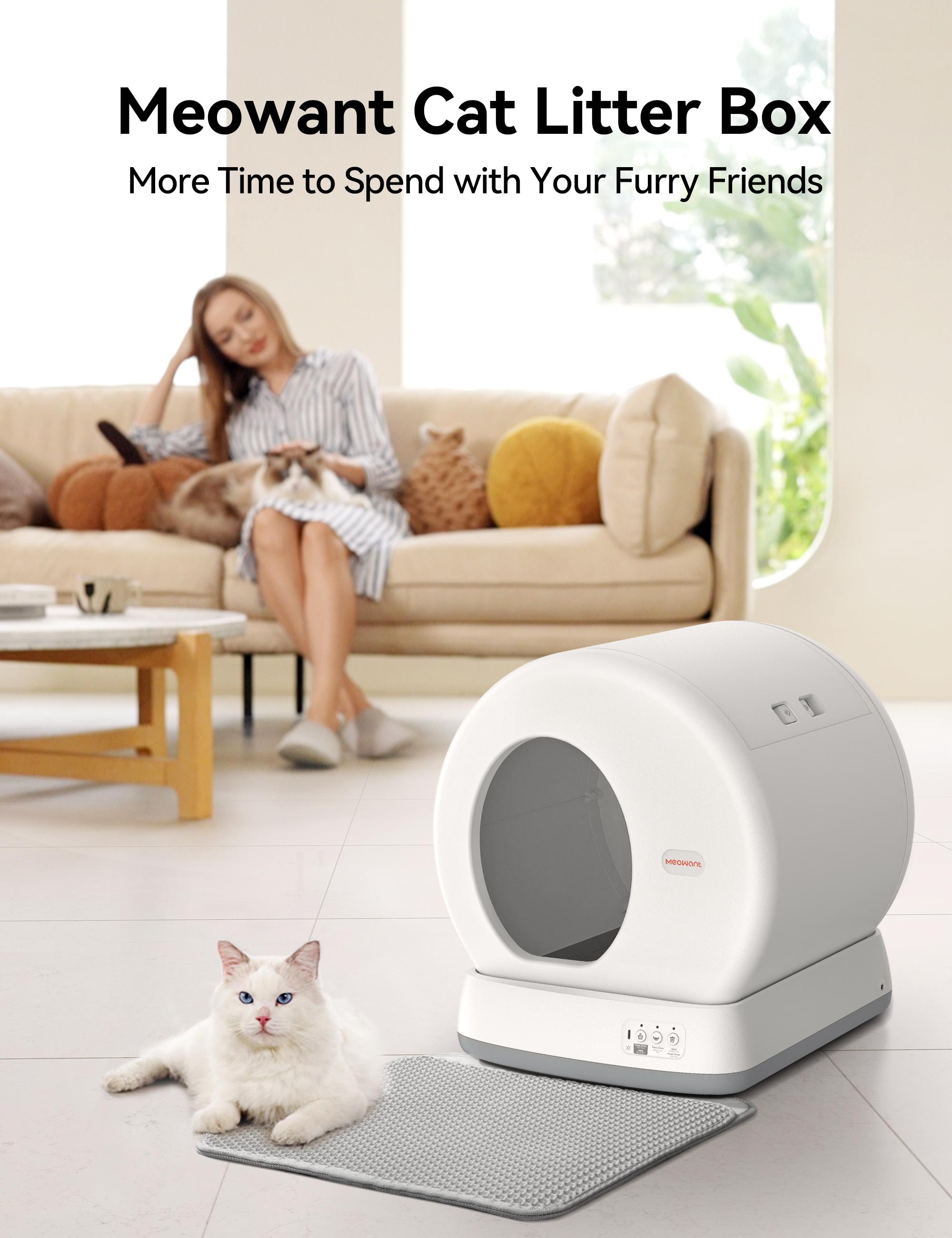 Meowant SC01 (Clearance Sale) 57.6L Large Capacity Automatic Cleaning Litter Box, High Seal, Odorless, Ultra-Quiet, with Urine-Proof Baffle, Equipped with 10 Pairs of Sensors + Infrared, High-Precision Anti-Pinch Protection, #SummerVibes #petlovers