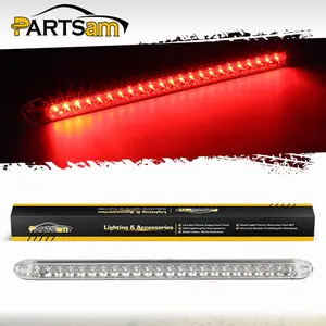 Partsam Submersible 17" Clear Lens Red 23 LED Trailer Truck RV Stop Turn Tail Rear 3rd Brake Identification Light Bar (Pack of 1)