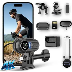 4K Wearable POV Action Camera, IPX7  Mini  Camera with 6-Axis Image Stabilization, Hands-Free Thumb Camera for Cycling Vlog Travel Outdoor
