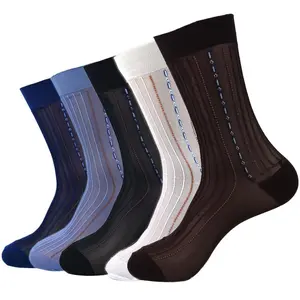 5/10 Pairs Men's Retro Business Socks, Loose Casual Striped Party Formal Mid-calf Socks, Suitable for Daily Casual Wear, Business Parties and Outdoor Sports